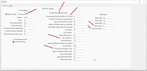 3D Print Shoe Last Alpha Hinge Settings 3