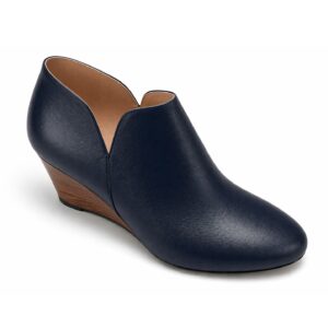 Womens heel slip on booties made on medium heel shoeh last with wedges