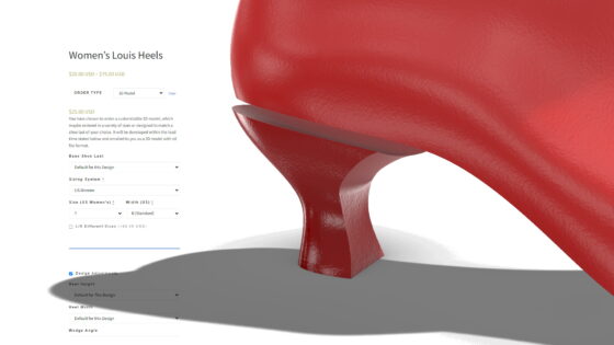 Ordering Matching Shoe Components: 3D Prints and Parametric Models