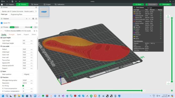 3D Printing Orthotic in Flat Position2