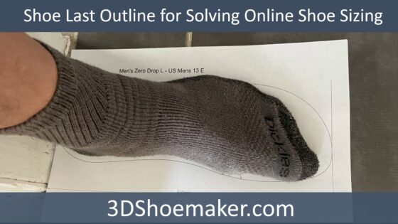 Shoe Last Outline for Solving Online Shoe Sizing