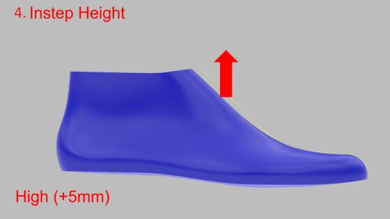 Shoe Last Fit Customization InstepHeight