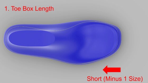 Shoe Last Fit Customization Toe Box Length