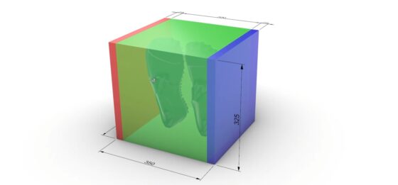 Bambulab H2D Build Volume for Shoemaking