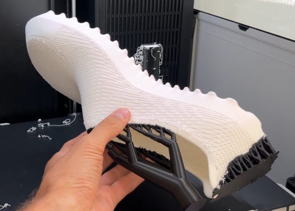 3D Printed Shoe Removing PLA Supports from TPU Shoe