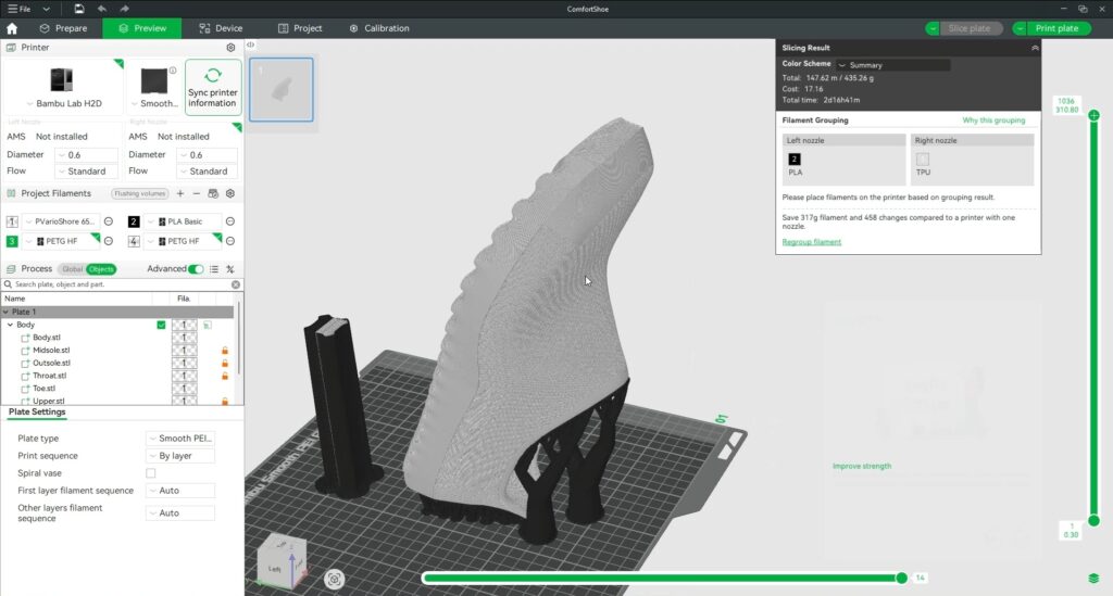 3D Printed Shoe Slicing