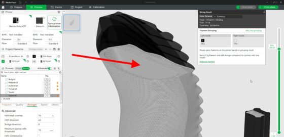 3D Printed Shoe Variable Infills