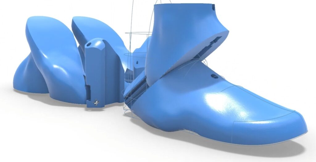 3D Printable shoe last joints designed in Vacuum formed shoe last