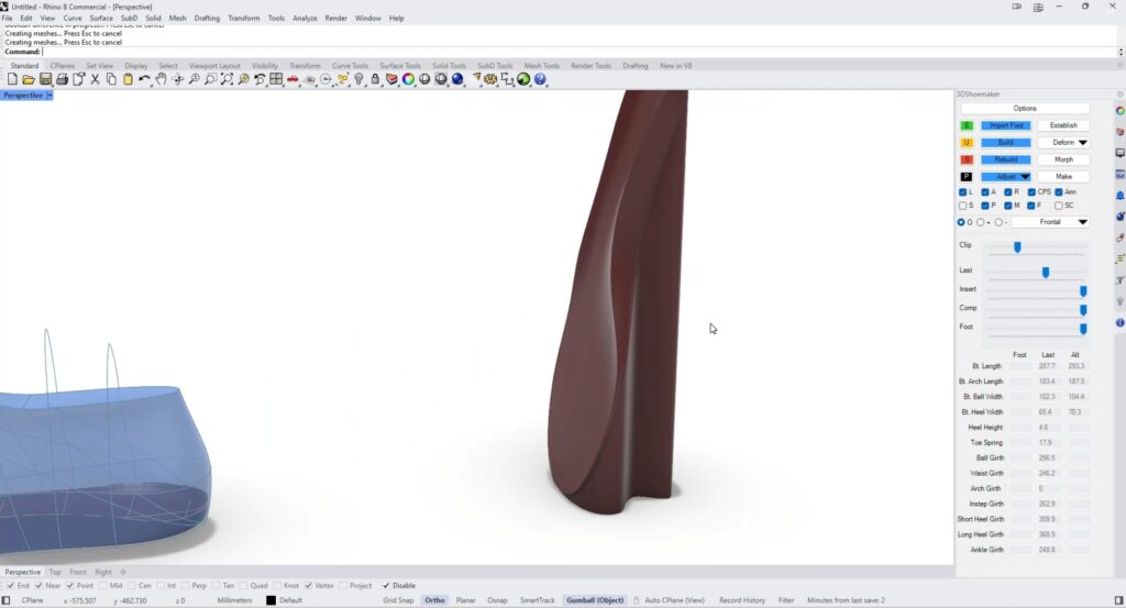 How to 3D Print Breathable Custom Shoe Insoles casing design in 3DShoemaker plugin for Rhino