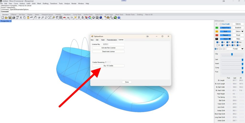 3DShoemaker Personal Edition Buying Credits