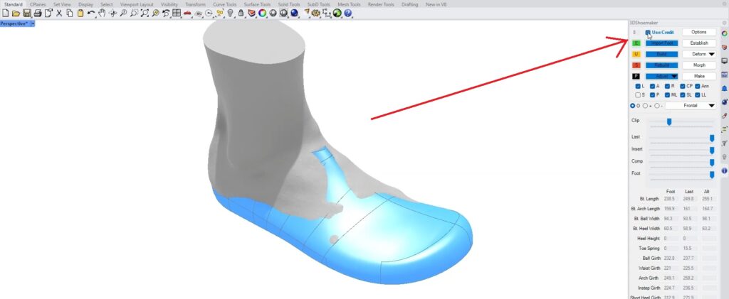3DShoemaker Personal Edition Using Credits