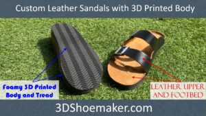 Custom Leather Sandals with 3D Printed Body