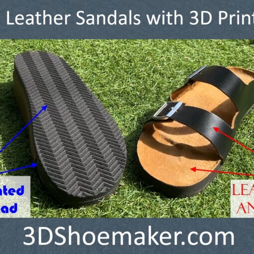 Custom Leather Sandals with 3D Printed Body