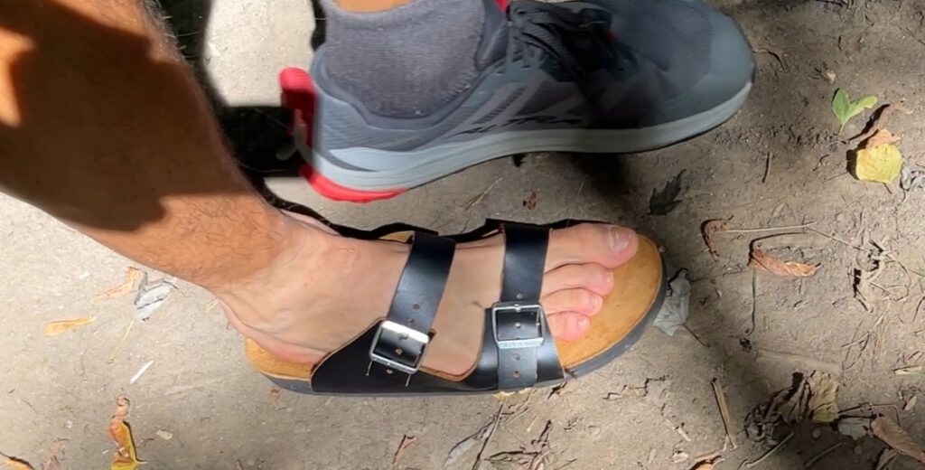 Custom Sandal for very long first toe via reduced arch length