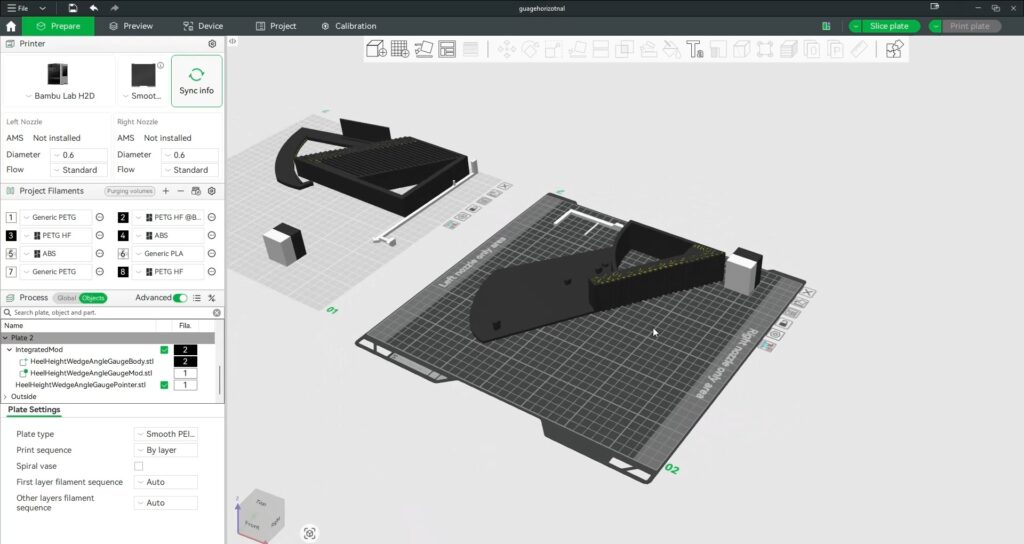 Shoe Last Wedge Angle and Heel Height Gauge models to 3D print